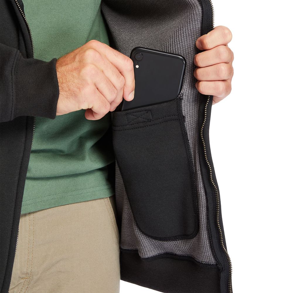 Moletom Masculino - Timberland Pro® Big & Tall Hood Honcho Full-Zip Hoodie - DZLQU6937 - Pretas